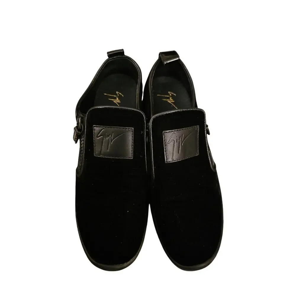 Giuseppe Zanotti sz 40  Conley Zip black velvet loafers mens sz 7